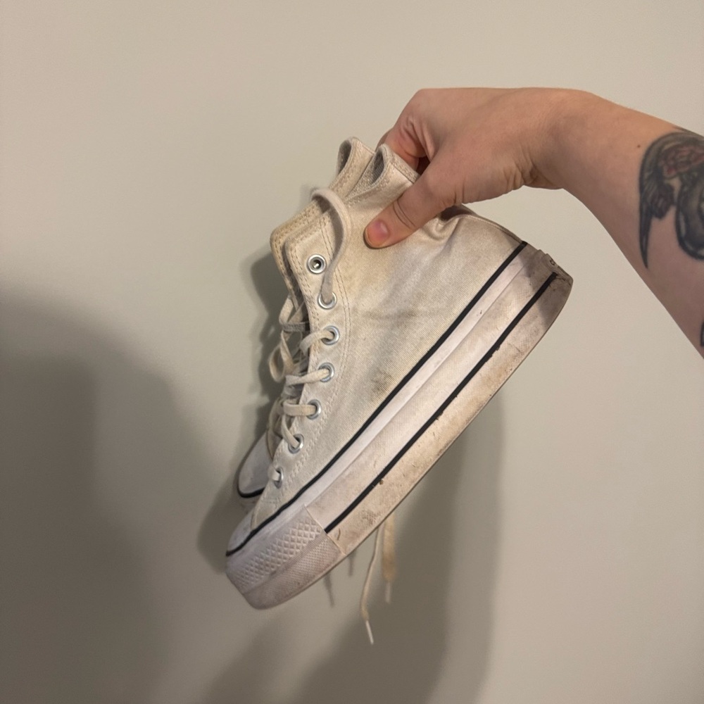 Platform white converse sneaker